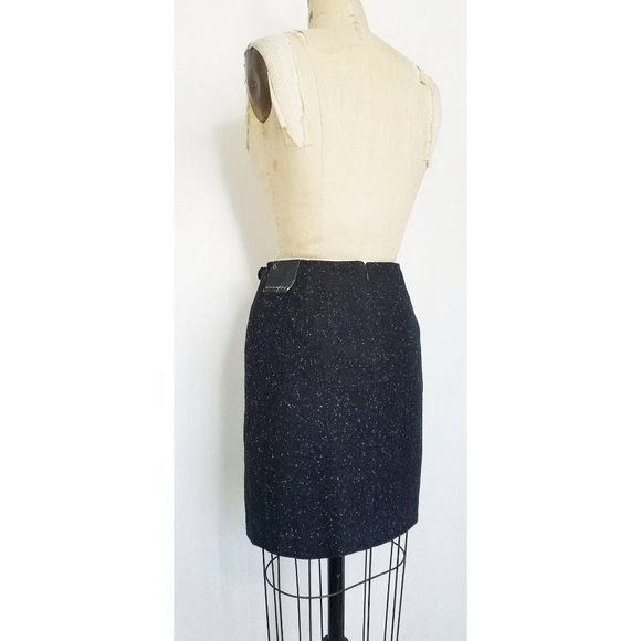 Banana Republic Womens Flecked Wool Blend Straigth Skirt Black NWT 6 - Picture 9 of 9